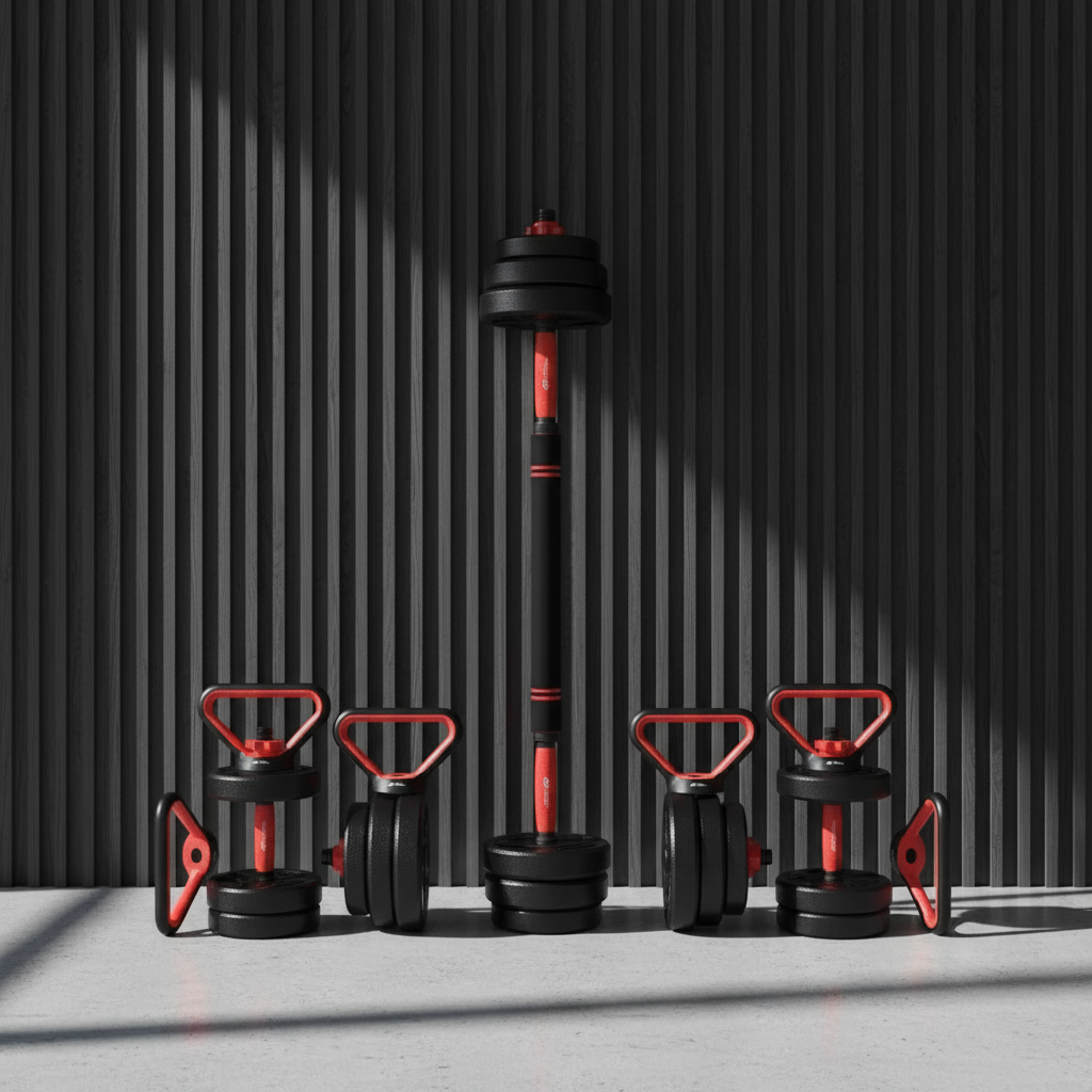 3-in-1 Dumbbell Barbell Set 20Kg - Adjustable Weight Training Equipment for Home Gym