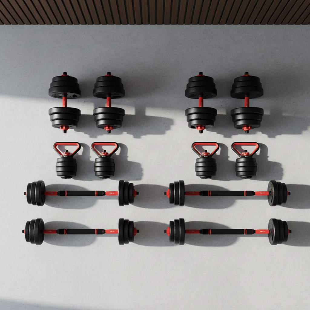 3-in-1 Dumbbell Barbell Set 20Kg - Adjustable Weight Training Equipment for Home Gym