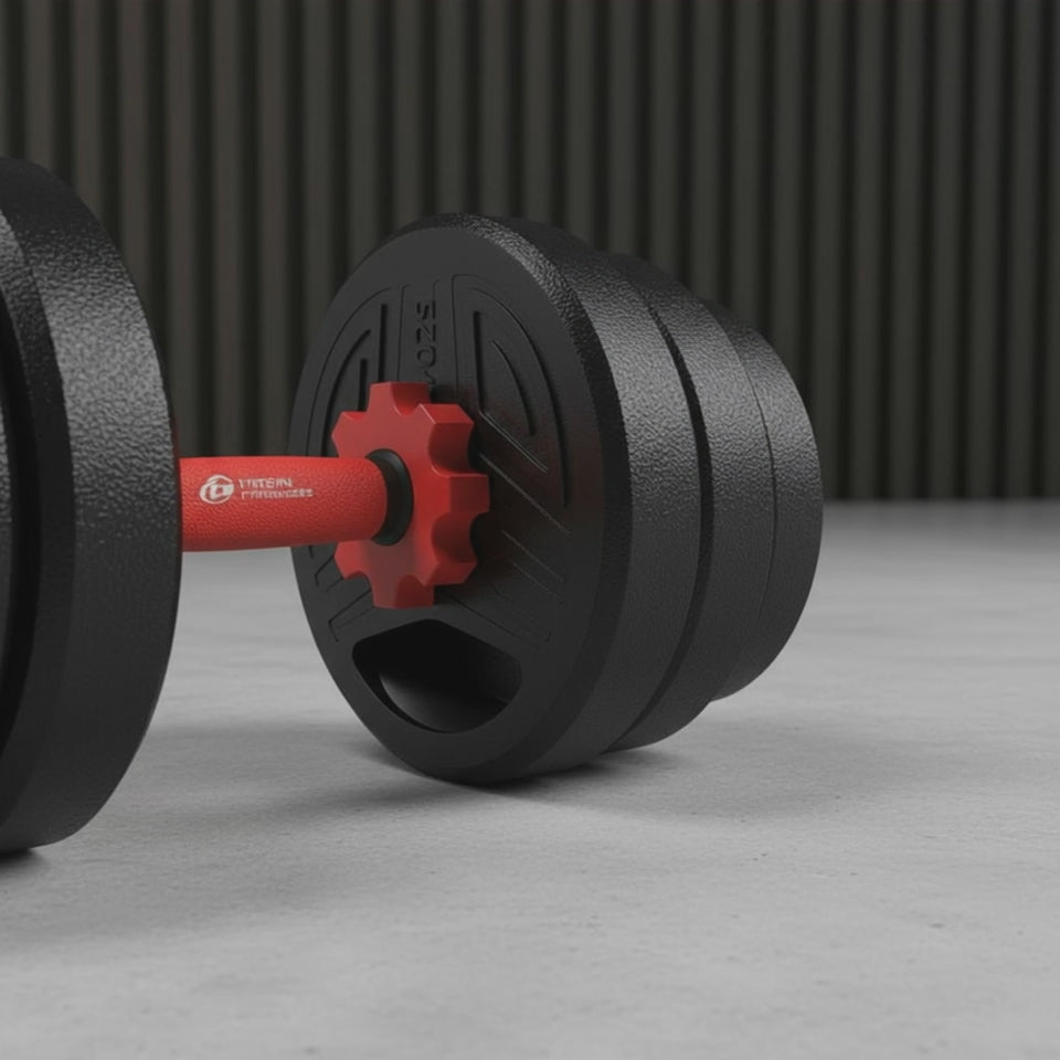 3-in-1 Dumbbell Barbell Set 20Kg - Adjustable Weight Training Equipment for Home Gym