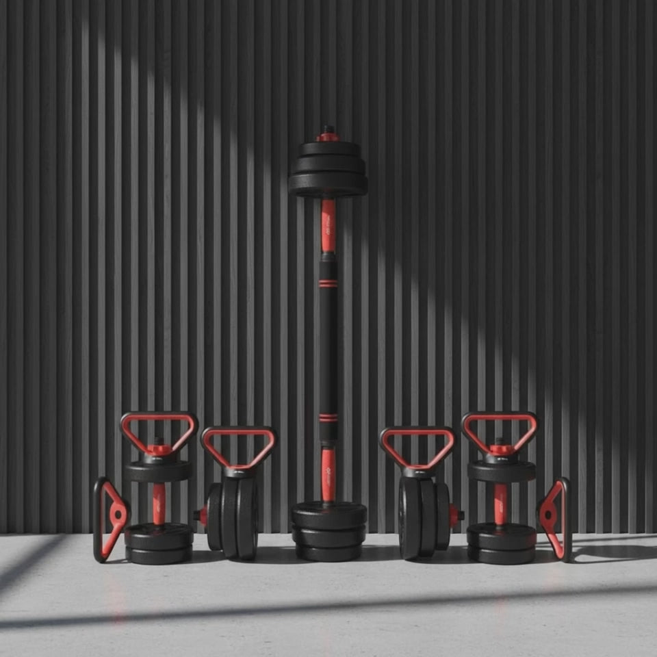 3-in-1 Dumbbell Barbell Set 20Kg - Adjustable Weight Training Equipment for Home Gym